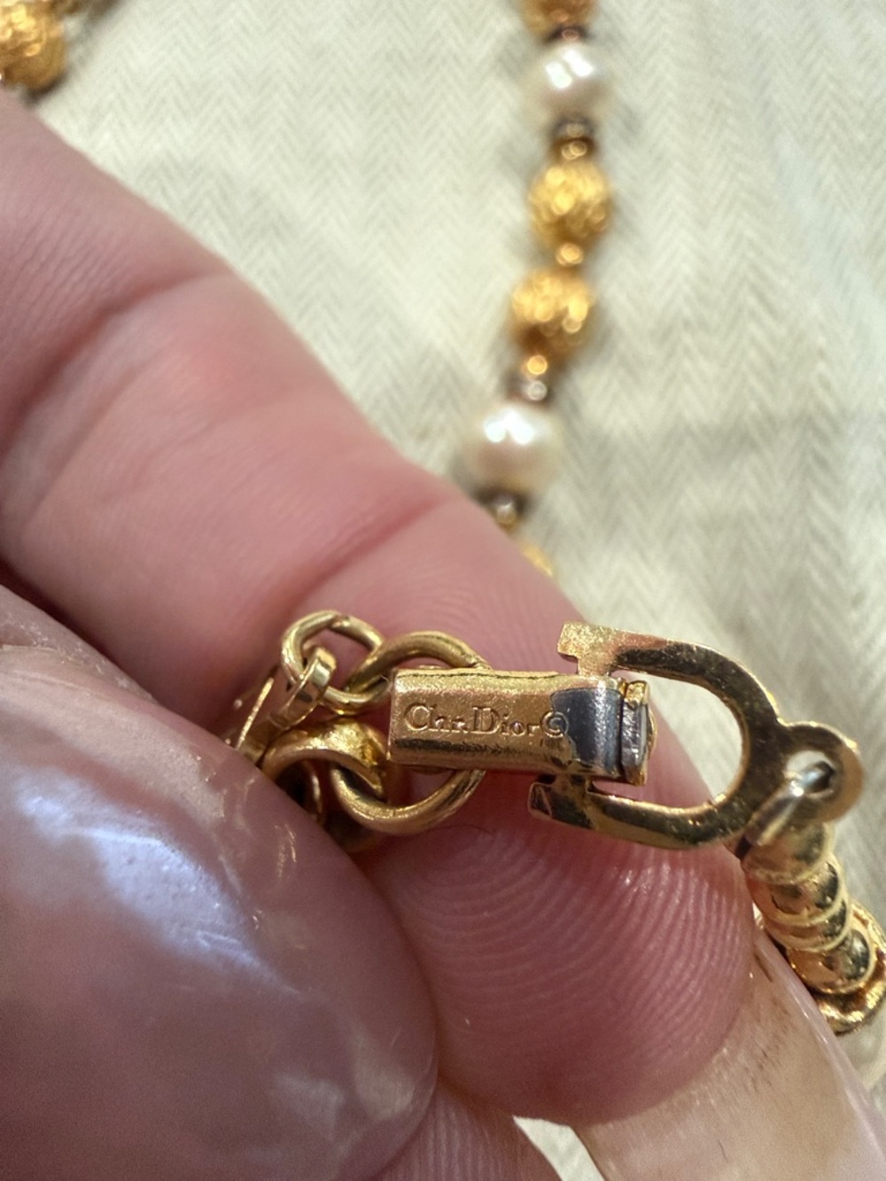 Christian Dior Gold and Pearl Beaded Necklace - Women's Jewelry - Picture 5 of 8